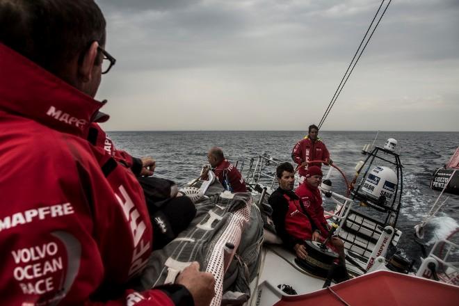 Onboard MAPFRE - Jean Luc Nelias thinking about tacking just before the wind shift - Leg 8 to Lorient – Volvo Ocean Race 2015 © Francisco Vignale/Mapfre/Volvo Ocean Race